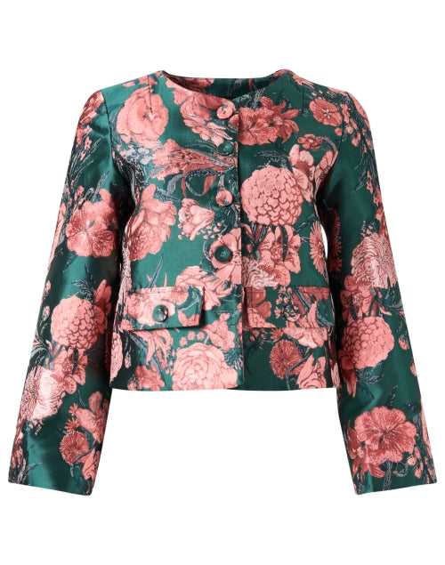 Kennedy Green and Blush Jacquard Jacket