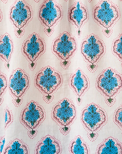 Rachel White Multi Print Cotton Blouse