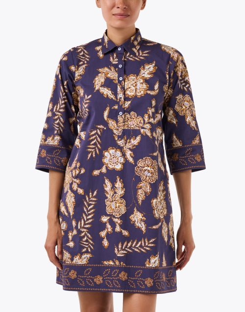 Charlie Navy Floral Print Shirt Dress