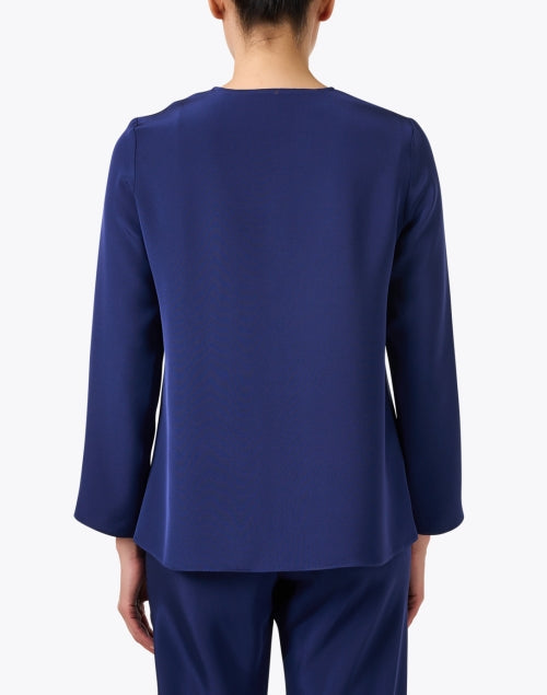 Sapphire Blue Silk Blouse