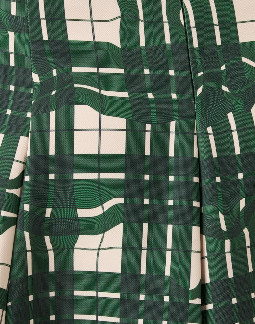 Green Plaid Gathered Waist Dress