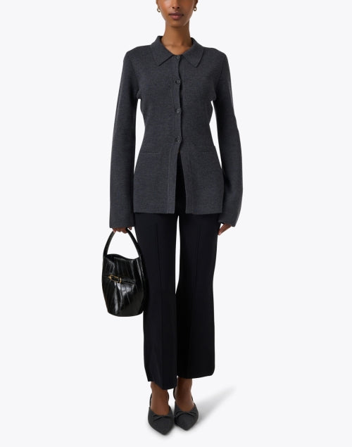 Betti Grey Merino Wool Cardigan