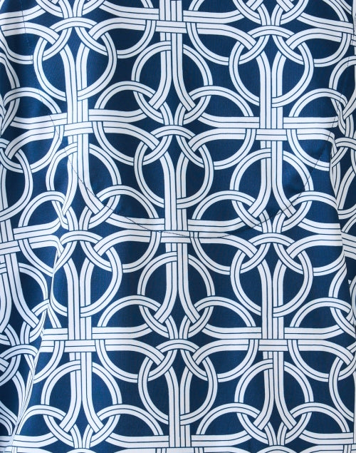 Navy Print Twist Top