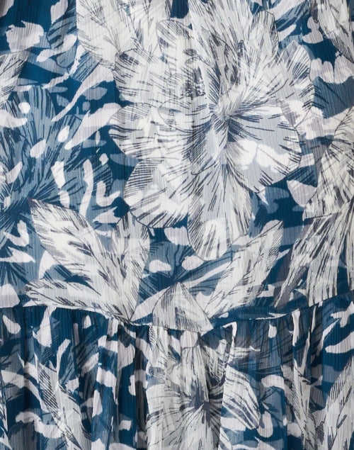 Lana Navy Floral Print Shirt Dress