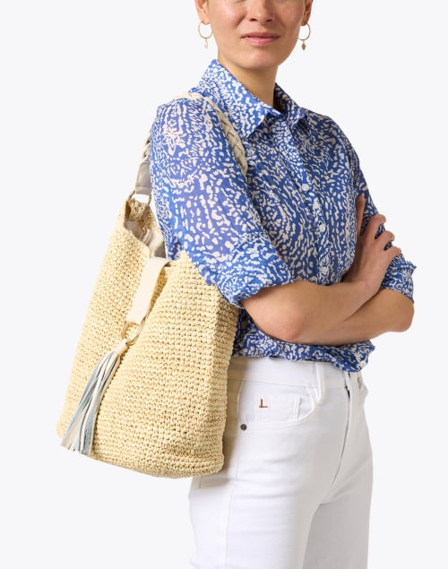 Sorrento Ivory Beige Raffia Bag