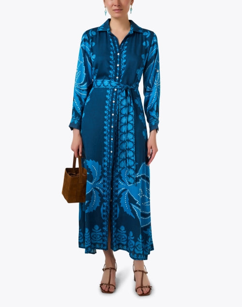 Emma Navy Print Shirt Dress