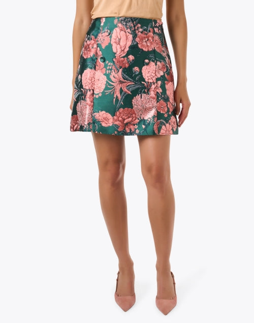 Jessica Green and Pink Jacquard Skirt