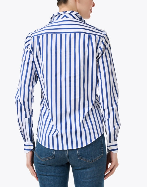 Blue and White Striped Cotton Shirt