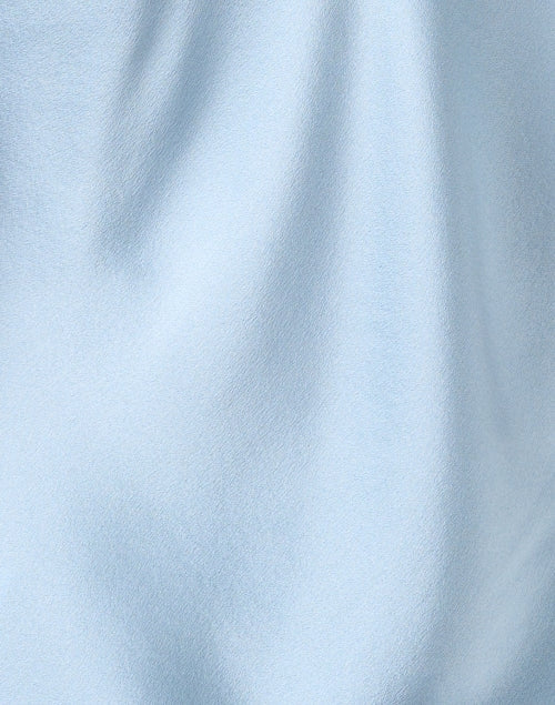 Blue Silk Cowl Neck Top