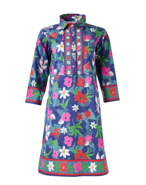Navy Floral Shirt Dress