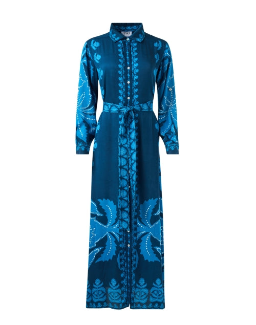 Emma Navy Print Shirt Dress