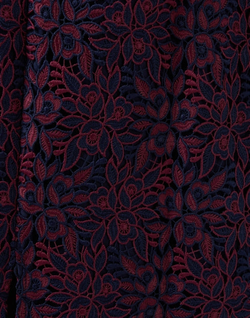 Bess Red and Navy Rose Lace Dress