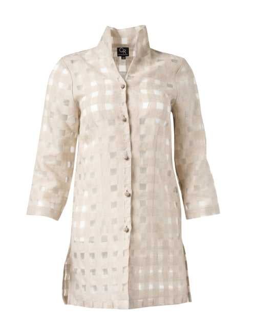 Rita Beige Sheer Plaid Shirt