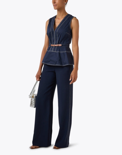 Elin Navy Wide Leg Pant