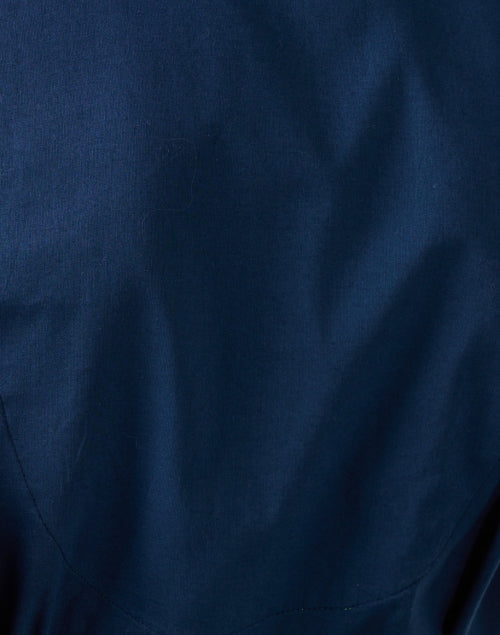 Navy Cotton Midi Shirt Dress