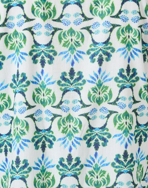 Deauville Blue and Green Print Shirt Dress