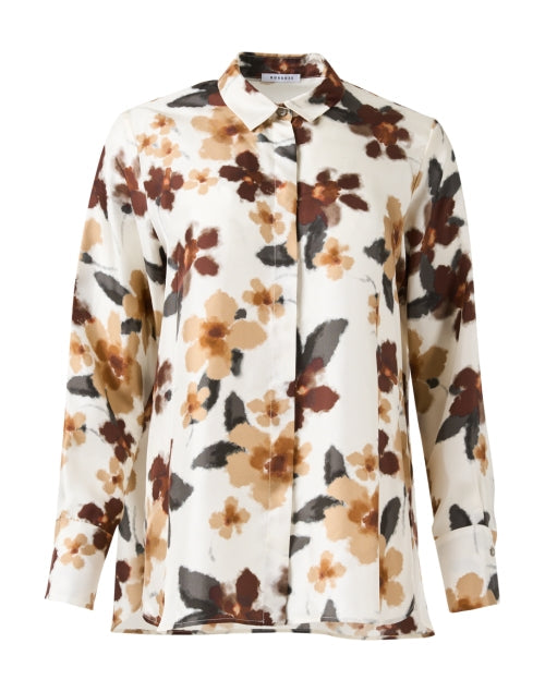 Multi Floral Print Silk Shirt