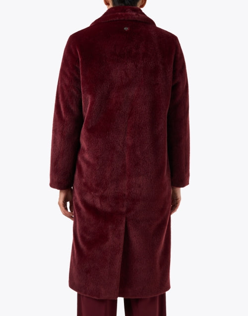 Red Faux Fur Trench Coat