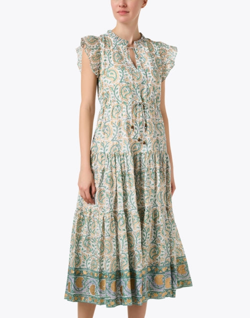 Marseille Gold and Green Print Dress