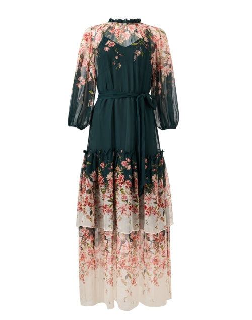 Linda Floral Print Silk Chiffon Dress