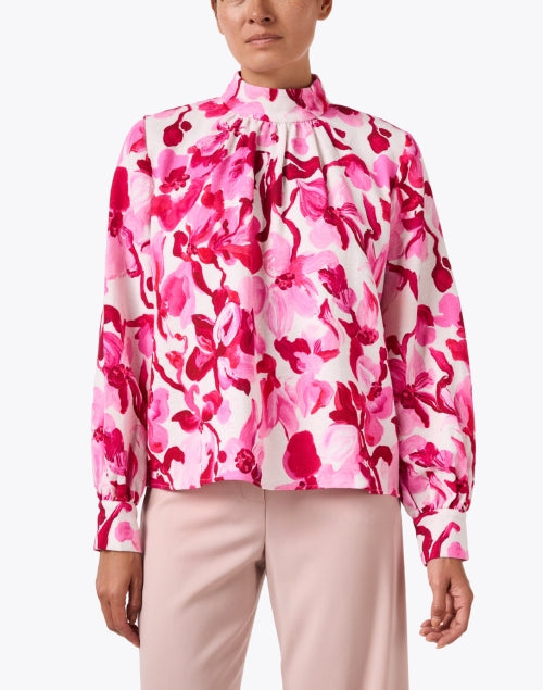 Pink and Red Print Top