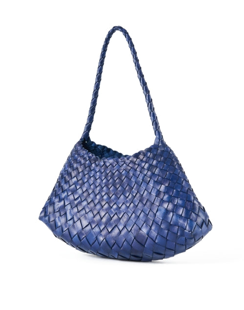 Rosanna Navy Woven Leather Shoulder Bag