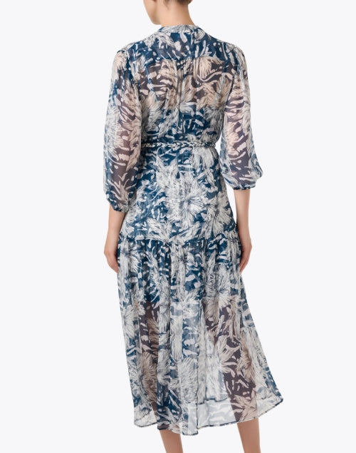 Lana Navy Floral Print Shirt Dress