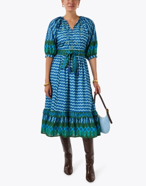 Elsa Blue Multi Print Dress