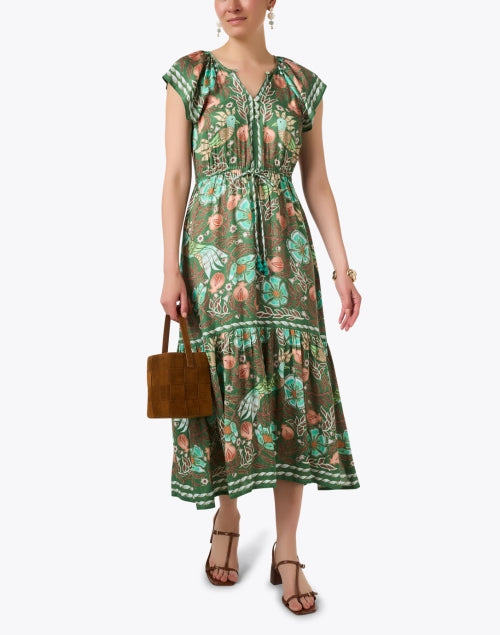 Cora Green Print Dress