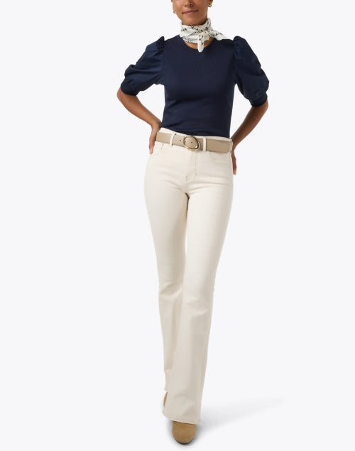 Ivory Print Silk Scarf