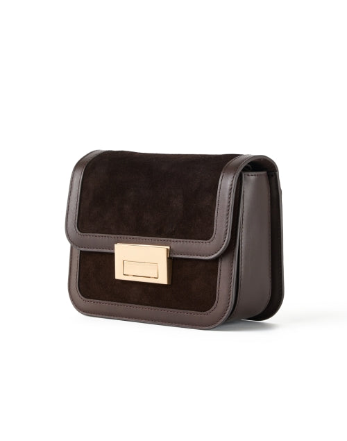 Desi Dark Brown Suede Crossbody Bag