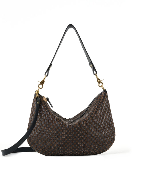 Moyen Black and Brown Woven Messenger Bag