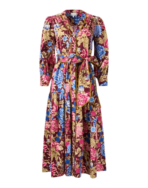 Layla Multi Floral Print Cotton Shirt Dress