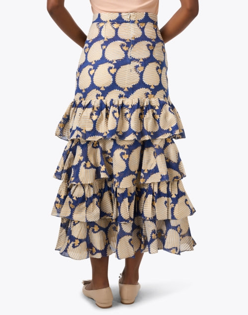 Agra Navy Paisley Cotton Skirt