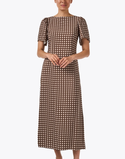 Adalene Brown Check Dress