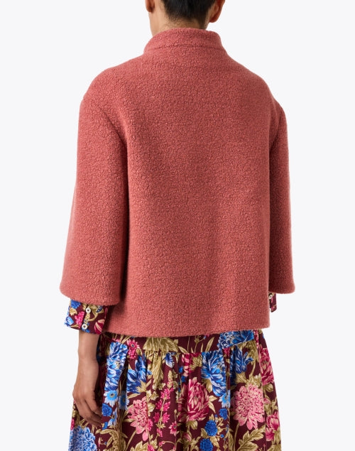 Rose Pink Boucle Wool Coat