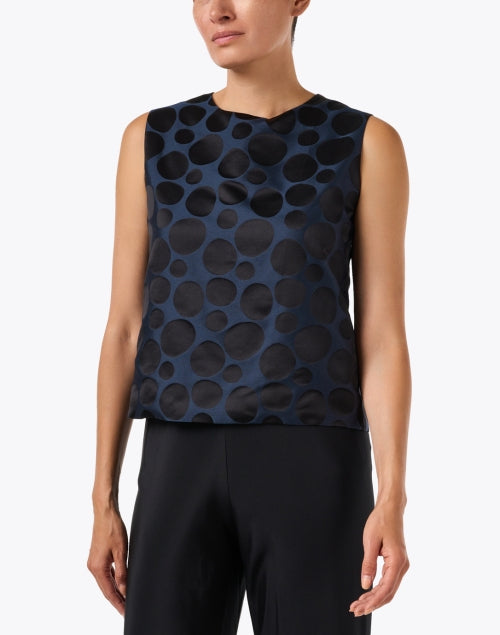 Dutchess Navy and Black Jacquard Top