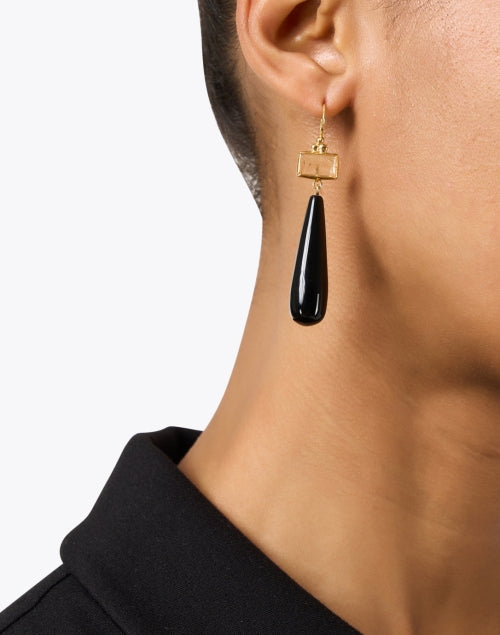 Black Agate Drop Earrings