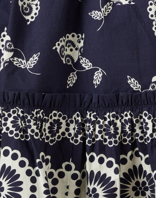Robin Navy Floral Print Cotton Dress