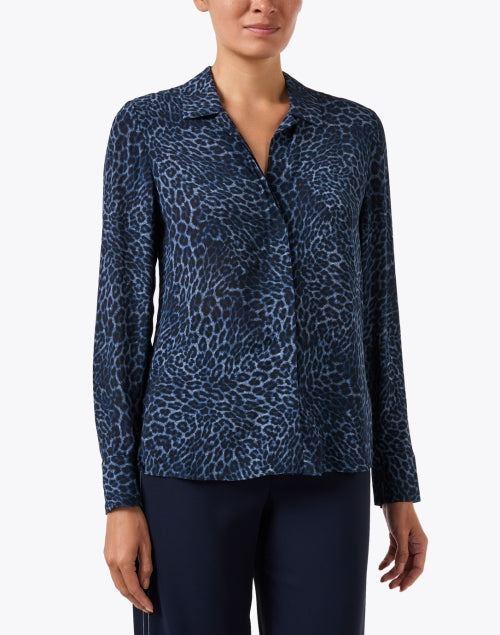 Gavin Navy Print Chiffon Blouse