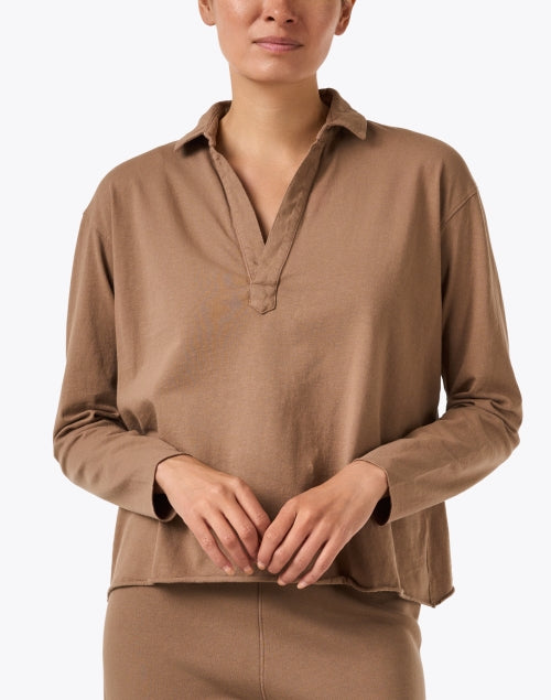 Patrick Toasted Brown Popover Henley Top