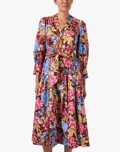 Layla Multi Floral Print Cotton Shirt Dress