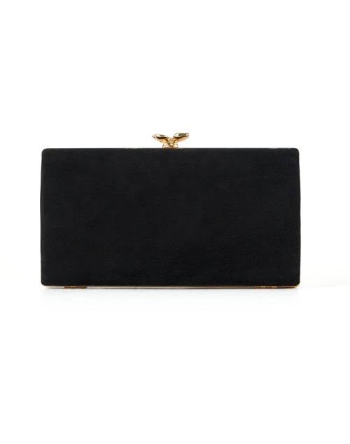 Posie Black Suede Clutch