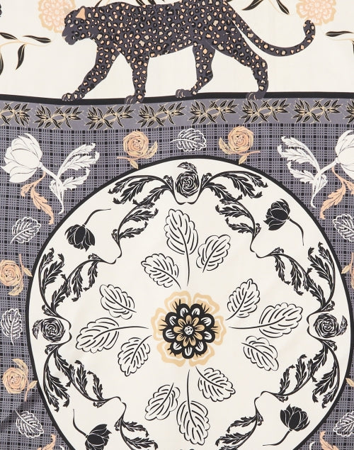 Neutral Multi Print Silk Scarf