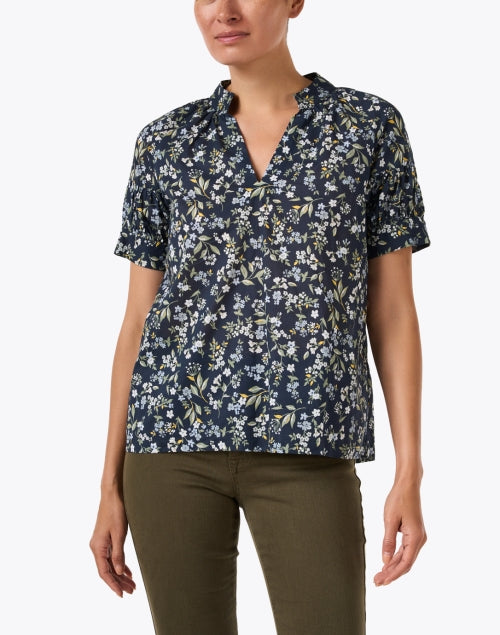 Belle Navy Print Top