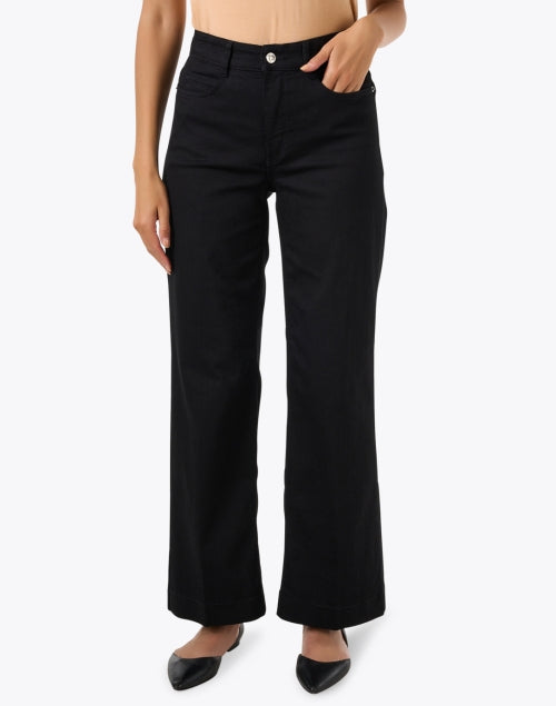 Black Stretch Wide Leg Jean