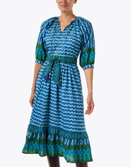 Elsa Blue Multi Print Dress