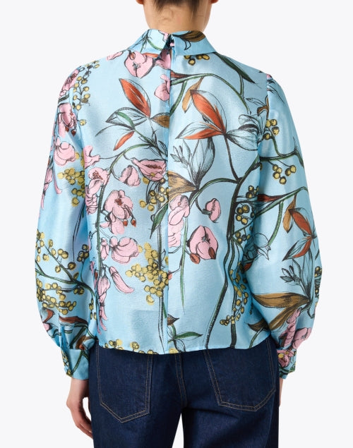Blue Floral Print Top