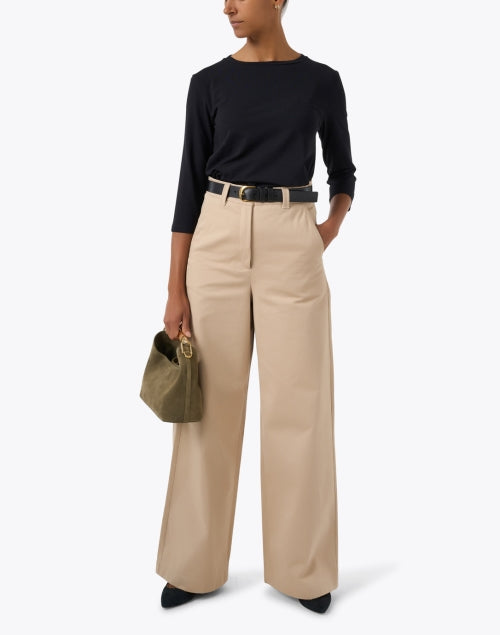 Alfeo Beige Wide Leg Trouser