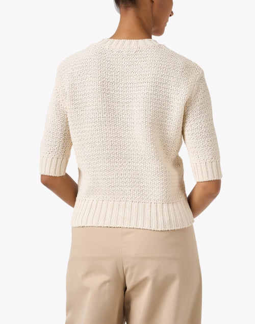 Cream Cotton Textured Sweater